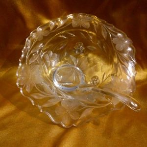 Crystal Serving Bowl  with spoon